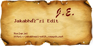 Jakabházi Edit névjegykártya